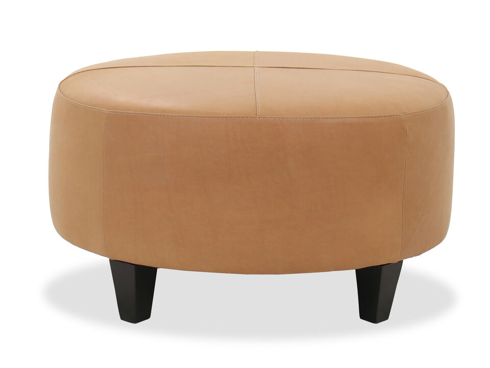 Medium Leather Ottoman
